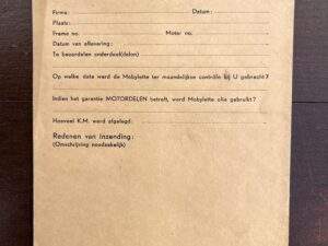 Kap. Mobylette Garantie envelope