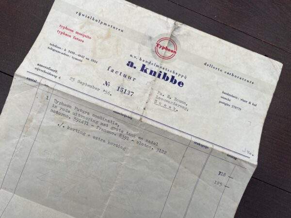 Typhoon Inkoop factuur 1956