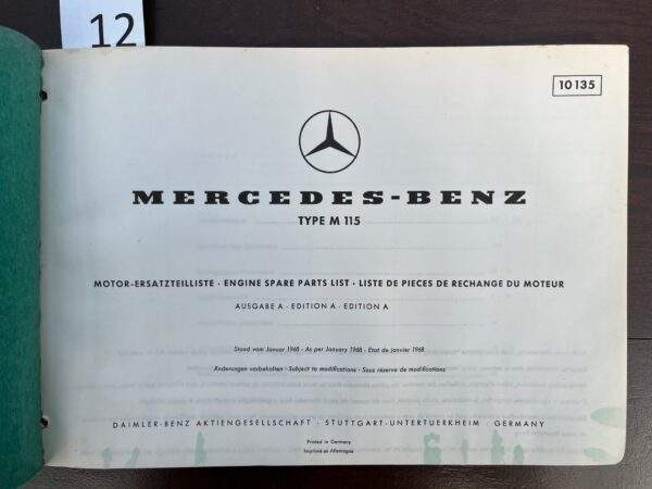 12/Mercedes M 115 motor 1968 - Afbeelding 2