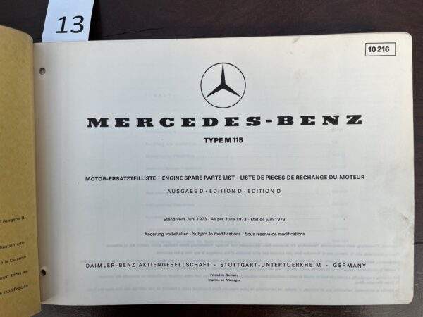 13/Mercedes M 115 motor 1973 - Afbeelding 3