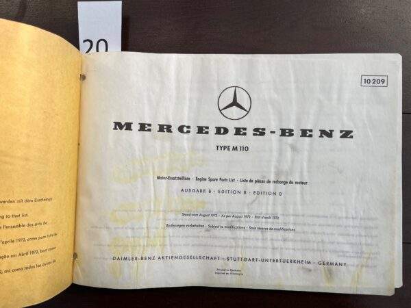 20/Mercedes M 110 motor 1972 - Afbeelding 2
