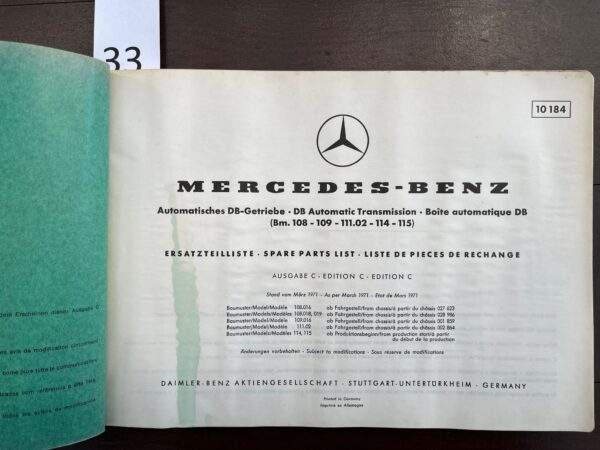 33/Mercedes 108-115 Automaat 1971 - Afbeelding 2