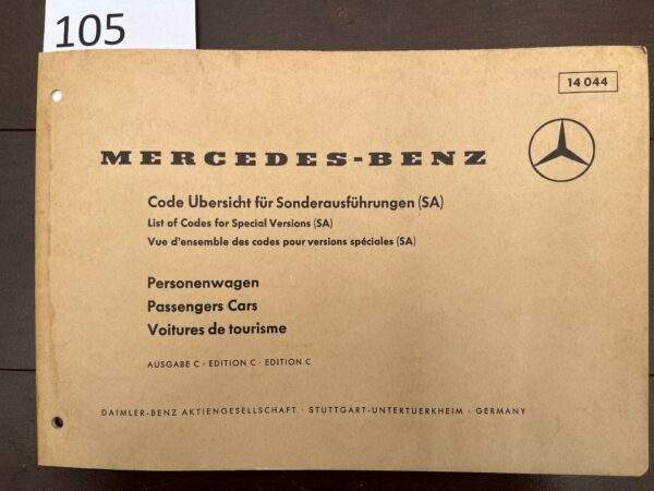 105/Mercedes Spec Uitvoeringen