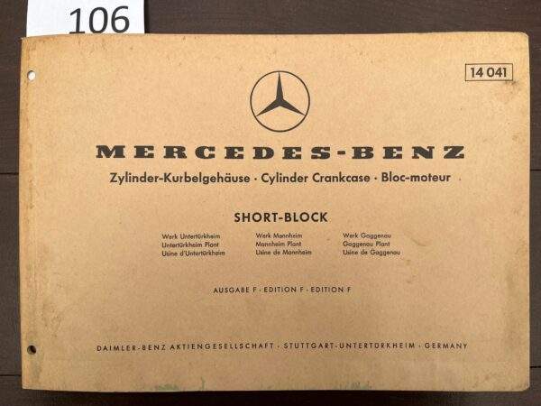 106/Mercedes onderblok motor 1971