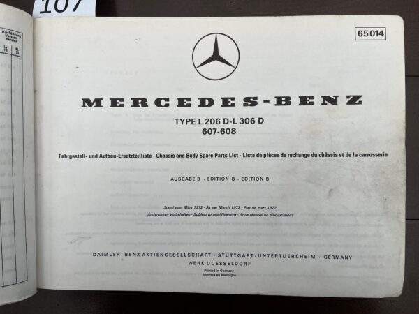 107/Mercedes L206/L306 ch/body 1972 - Afbeelding 3