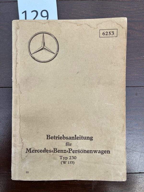 129/Mercedes 230 Instructie boekje 1938