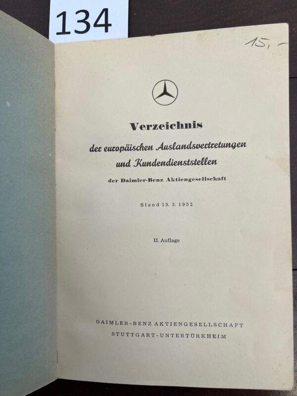 134/Mercedes dealerlijst 1952 - Afbeelding 2