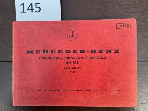 145/Mercedes 109 300 SEL  3.5 onderdelen boek. 1969