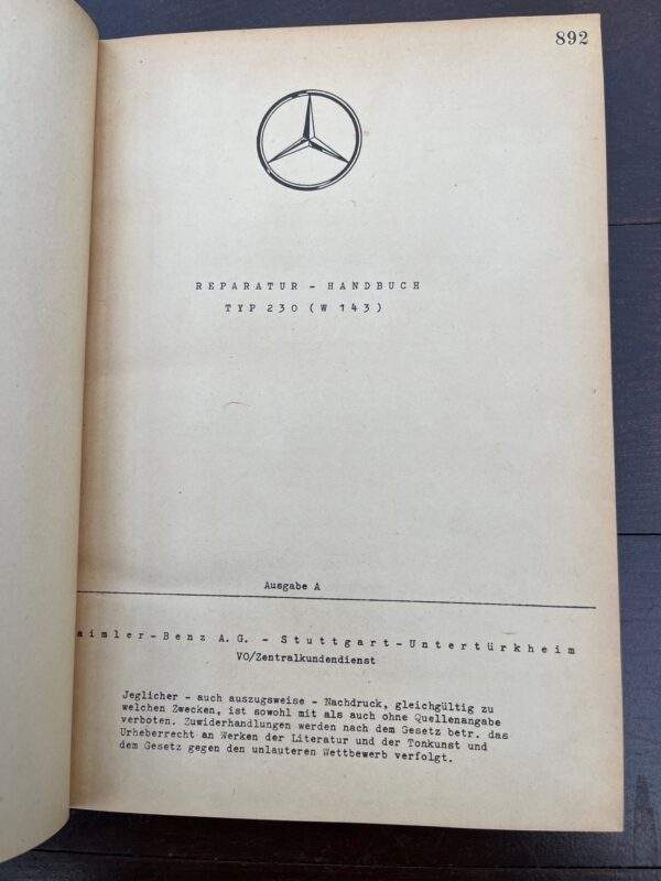 Werkplaats handboek Mercedes 230 (W143) 1937 - Afbeelding 2