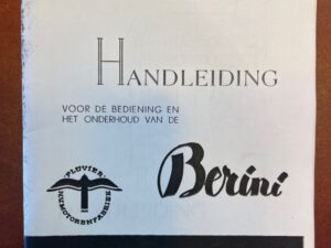 Berini M 13 Handleiding en Onderhoud Re-print